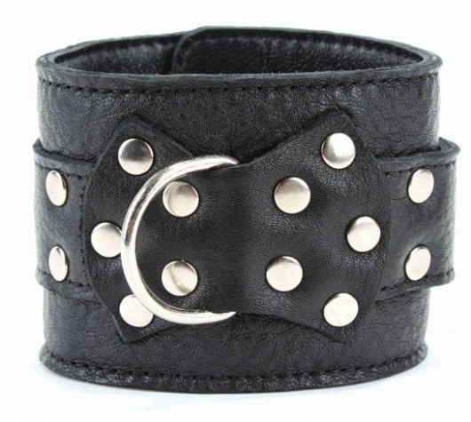 Чёрные наручники  из кожи с пряжкой - БДСМ Арсенал - купить с доставкой в Нальчике