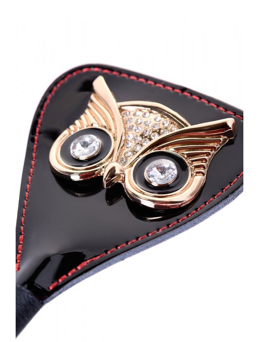 Чёрный стек с совой на кожаном наконечнике - 24 см. - ToyFa - купить с доставкой в Нальчике