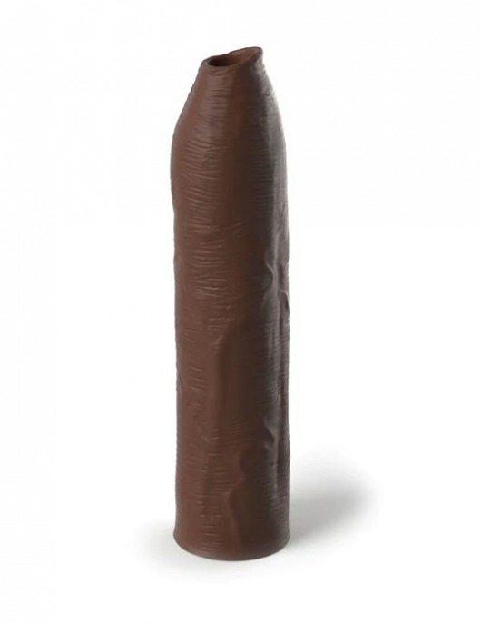 Коричневая насадка-удлинитель Uncut Silicone Penis Enhancer - 17,8 см. - Pipedream - в Нальчике купить с доставкой