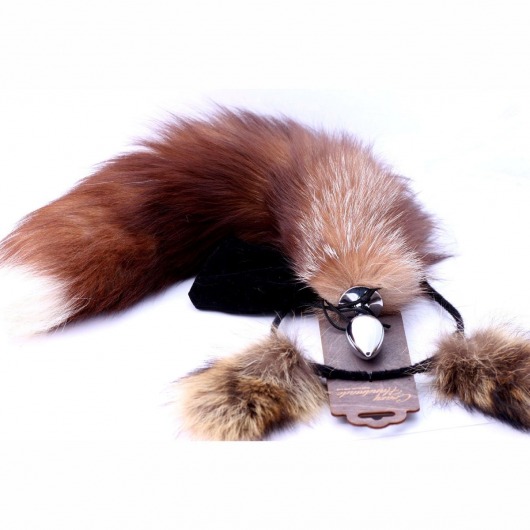 Игровой комплект: серебристая анальная пробка с пушистым хвостом и ободок-ушки - Crazy Handmade - купить с доставкой в Нальчике