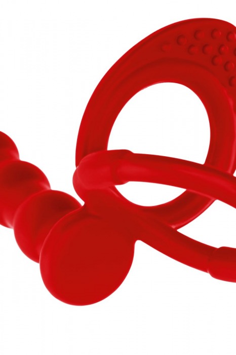 Красная насадка на пенис для двойного проникновения - 19,5 см. - ToyFa - купить с доставкой в Нальчике