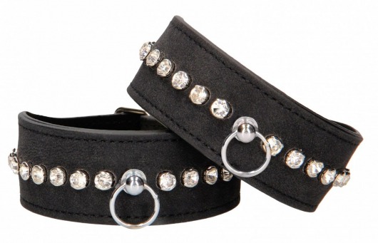 Черные поножи Diamond Studded Ankle Cuffs - Shots Media BV - купить с доставкой в Нальчике