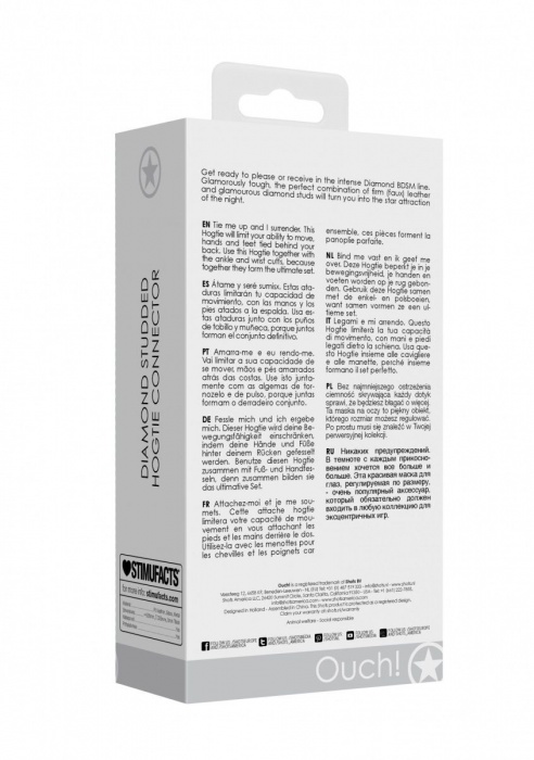 Черный крестообразный фиксатор Diamond Studded Hogtie - Shots Media BV - купить с доставкой в Нальчике