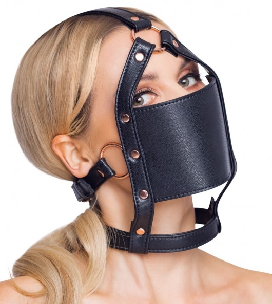 Черный намордник с кляпом-шаром Head Harness With A Gag - Orion - купить с доставкой в Нальчике