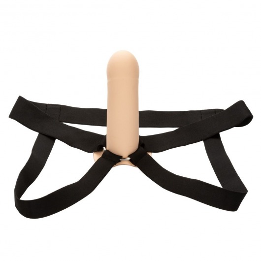 Телесный фаллопротез из силикона Extension with Harness - 15,75 см. - California Exotic Novelties - купить с доставкой в Нальчике