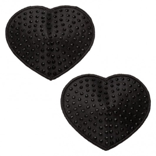 Черные пэстисы в форме сердечек Heart Pasties - California Exotic Novelties - купить с доставкой в Нальчике