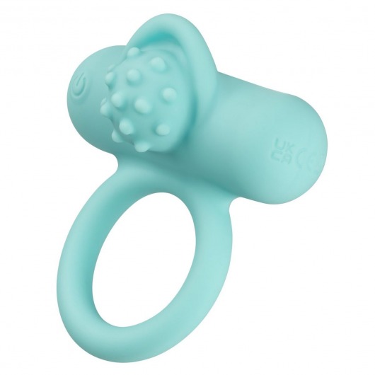 Аквамариновое эрекционное виброкольцо Silicone Rechargeable Nubby Lover’s Delight - California Exotic Novelties - в Нальчике купить с доставкой