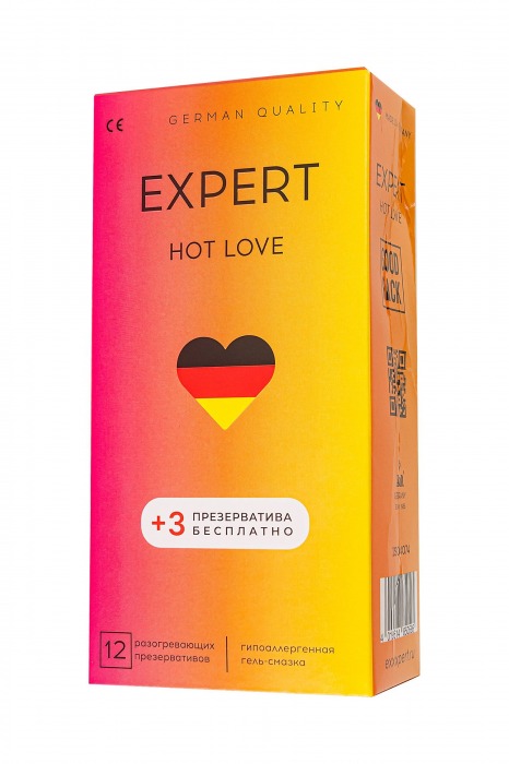 Презервативы EXPERT Hot Love с разогревающим эффектом - 12 шт.(+3 в подарок) - Expert - купить с доставкой в Нальчике