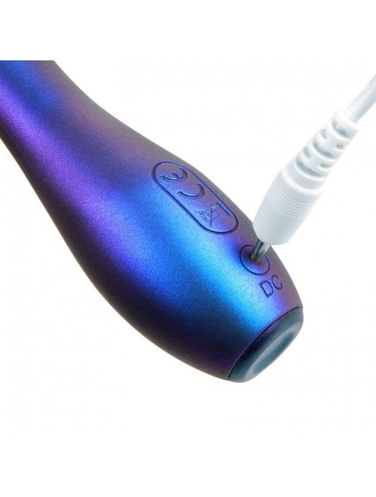 Синий вибромассажёр со спиралевидным рельефом - 14 см. - DAISY