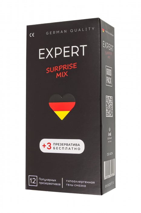 Презервативы EXPERT Surprise Mix - 12 шт.(+3 в подарок) - Expert - купить с доставкой в Нальчике