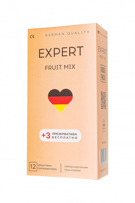 Ароматизированные презервативы EXPERT Fruit Mix - 12 шт.(+3 в подарок) - Expert - купить с доставкой в Нальчике