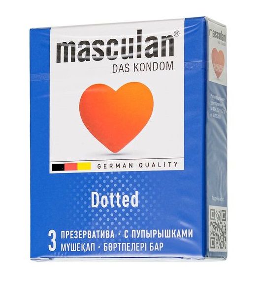 Презервативы с пупырышками Masculan Dotted - 3 шт. - Masculan - купить с доставкой в Нальчике