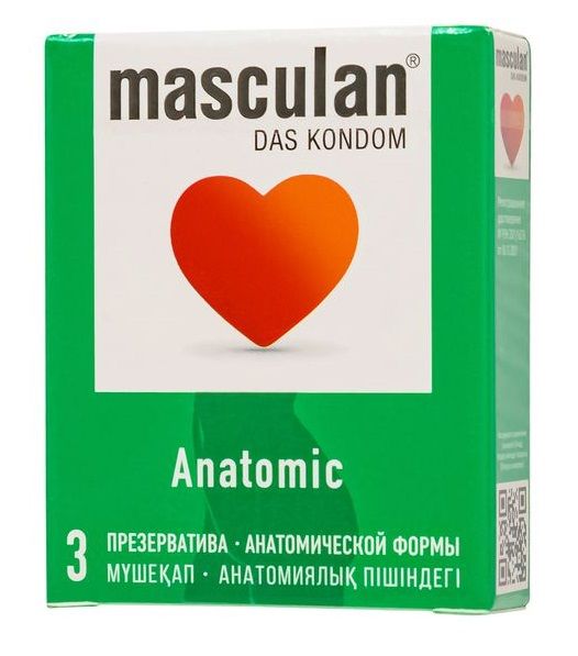 Презервативы анатомической формы Masculan Anatomic - 3 шт. - Masculan - купить с доставкой в Нальчике