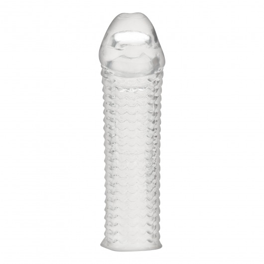 Текстурированная насадка на пенис Clear Textured Penis Enhancing Sleeve Extension - 16,5 см. - BlueLine - в Нальчике купить с доставкой