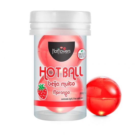 Лубрикант на масляной основе Hot Ball Beija Muito с ароматом клубники (2 шарика по 3 гр.) - HotFlowers - купить с доставкой в Нальчике