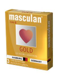 Презервативы Masculan Ultra Gold с золотым напылением и ароматом ванили - 3 шт. - Masculan - купить с доставкой в Нальчике