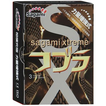 Суженные к основанию презервативы Sagami Xtreme COBRA - 3 шт. - Sagami - купить с доставкой в Нальчике