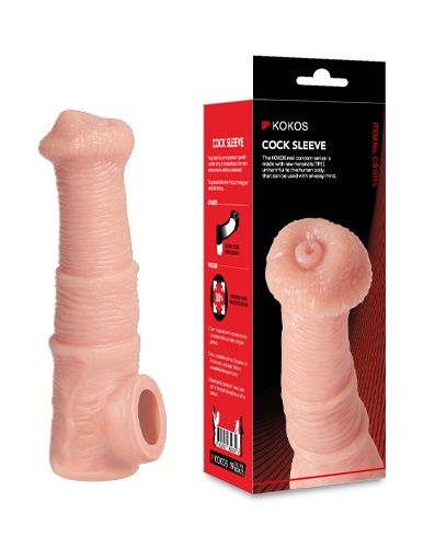 Телесная фантазийная насадка на член Cock Sleeve Size M - KOKOS - в Нальчике купить с доставкой