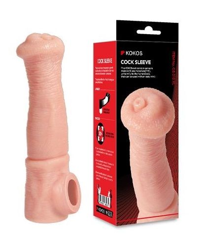 Телесная фантазийная насадка на член Cock Sleeve Size L - KOKOS - в Нальчике купить с доставкой