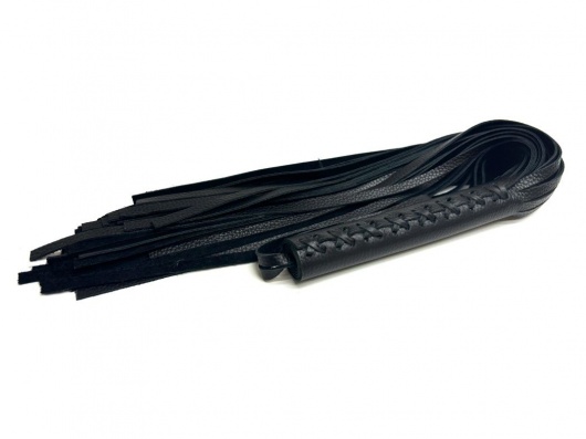 Черная многохвостовая плеть из мягкой кожи - 57 см. - БДСМ Арсенал - купить с доставкой в Нальчике