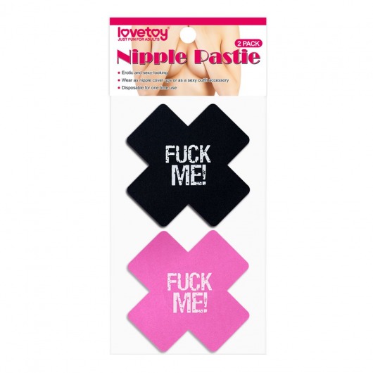 Набор из 2 пар пэстисов Cross Pattern Nipple Pasties - Lovetoy - купить с доставкой в Нальчике