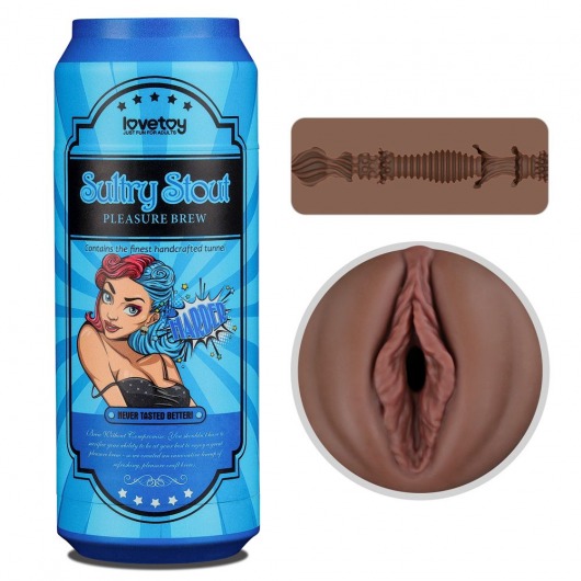 Коричневый мастурбатор-вагина Pleasure Brew Masturbator-Sultry Stout в банке - Lovetoy - в Нальчике купить с доставкой