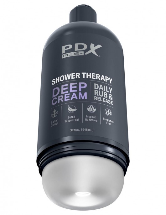 Мастурбатор в бутылке Shower Therapy Deep Cream - Pipedream - в Нальчике купить с доставкой