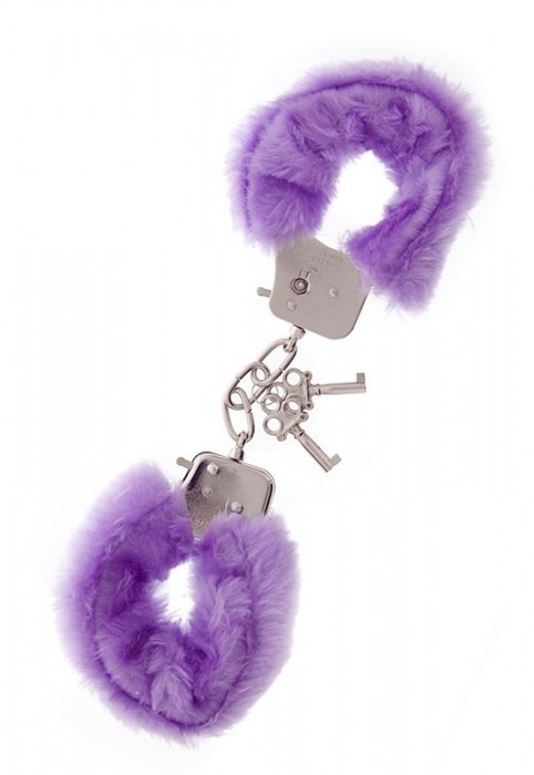 Фиолетовые меховые наручники METAL HANDCUFF WITH PLUSH LAVENDER - Dream Toys - купить с доставкой в Нальчике