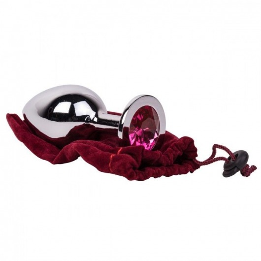 Большой стальной плаг с розовым кристаллом Pink Bubble Gum - 9,5 см. - Erotic Fantasy - купить с доставкой в Нальчике