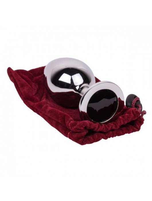 Большой стальной плаг с черным кристаллом Black Rave - 9,5 см. - Erotic Fantasy - купить с доставкой в Нальчике