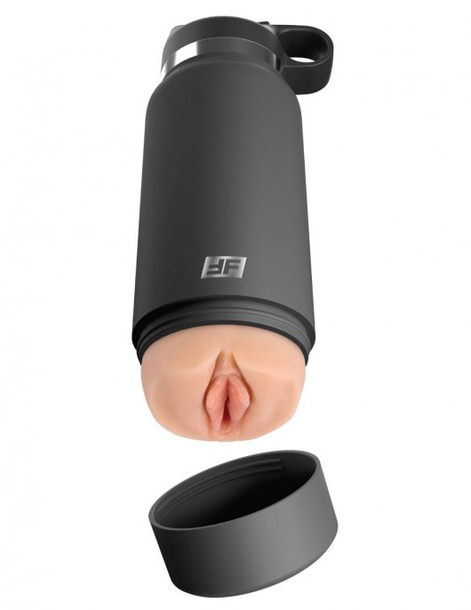Серый мастурбатор в виде бутылки F*ck Flask - Pipedream - в Нальчике купить с доставкой