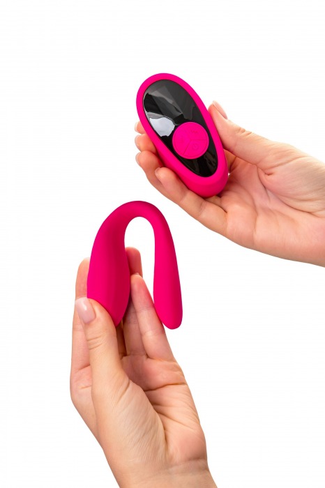 Розовый вибратор для пар Prawno с пультом ДУ - ToyFa купить в Нальчике с доставкой в Orgasmix.ru Розовый вибратор для пар Prawno с пультом ДУ - ToyFa