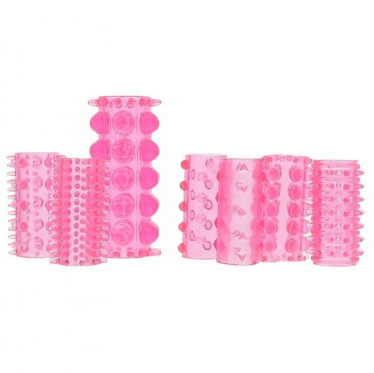 Набор из 7 розовых насадок на пенис ONE-A-DAY PENIS SLEEVES PINK - Seven Creations - в Нальчике купить с доставкой