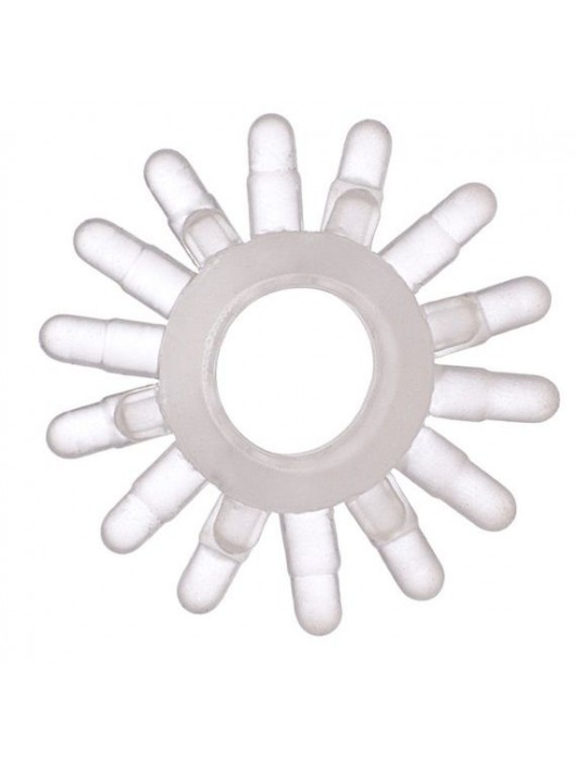 Прозрачное гелевое эрекционное кольцо с шипиками - Toyfa Basic - в Нальчике купить с доставкой