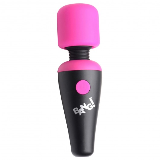 Розово-черный мини-вибромассажер 10X Vibrating Mini Silicone Wand - XR Brands