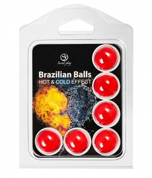 Набор из 6 шариков с массажным маслом Brazilian Balls с охлаждающим и разогревающим эффектом - Secret Play - купить с доставкой в Нальчике