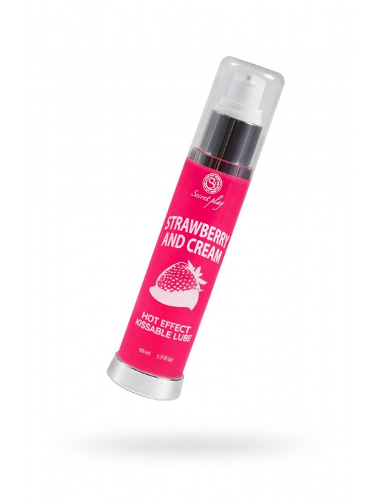 Массажное масло 2-в-1 с разогревающим эффектом и вкусом клубники со сливками - 50 мл. - Secret Play - купить с доставкой в Нальчике