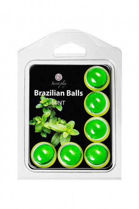 Набор из 6 шариков с массажным маслом Brazilian Balls с ароматом мяты - Secret Play - купить с доставкой в Нальчике