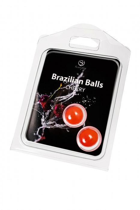 Набор из 2 шариков с массажным маслом Brazilian Balls с ароматом вишни - Secret Play - купить с доставкой в Нальчике