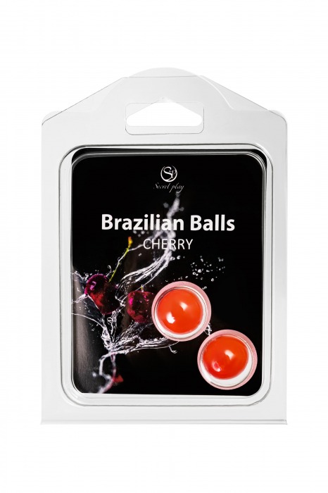 Набор из 2 шариков с массажным маслом Brazilian Balls с ароматом вишни - Secret Play - купить с доставкой в Нальчике