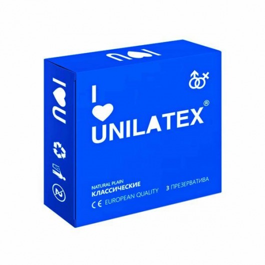 Классические презервативы Unilatex Natural Plain - 3 шт. - Unilatex - купить с доставкой в Нальчике