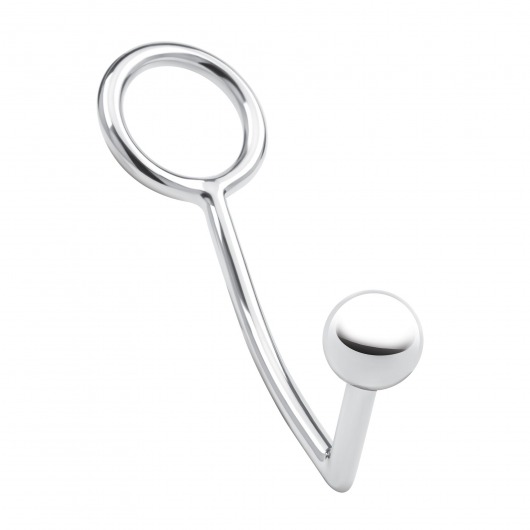 Кольцо на пенис с анальным стимулятором Stainless Steel Anal Hook   Cock Ring - BlueLine - в Нальчике купить с доставкой