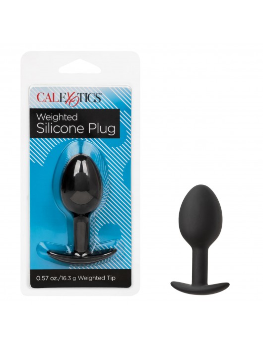 Черная анальная пробка из силикона Weighted Silicone Plug - 7,5 см. - California Exotic Novelties