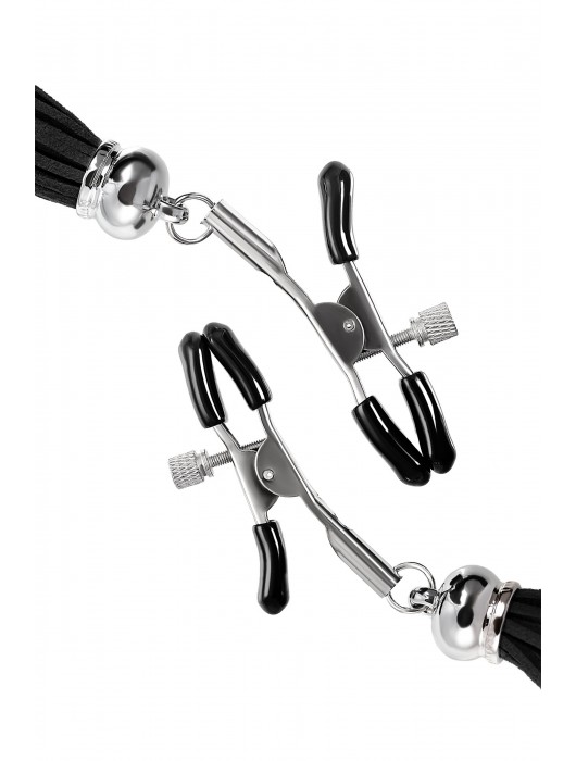 Зажимы на соски «Прищепки» с черными кисточками из замши - Pecado - купить с доставкой в Нальчике