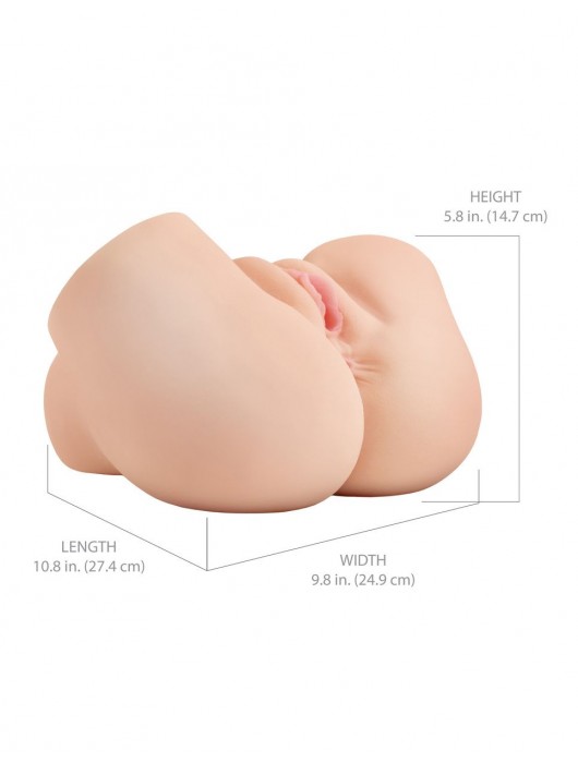 Телесный мастурбатор-полуторс с вибрацией и эффектом всасывания Back That Ass Up - Pipedream - в Нальчике купить с доставкой