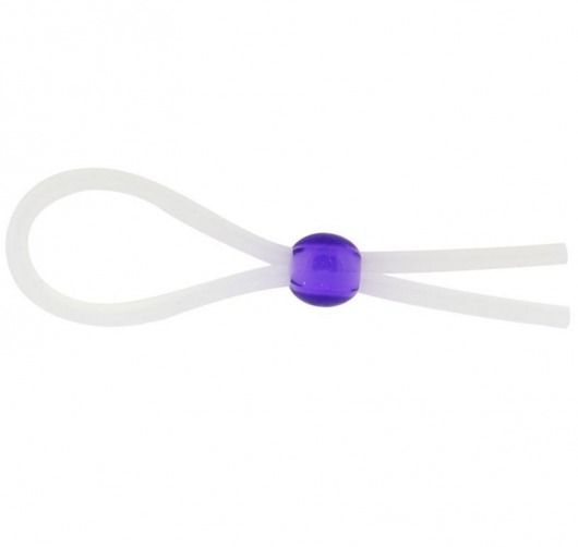 Прозрачное лассо с фиолетовой бусиной SILICONE COCK RING WITH BEAD LAVENDER - NMC - в Нальчике купить с доставкой