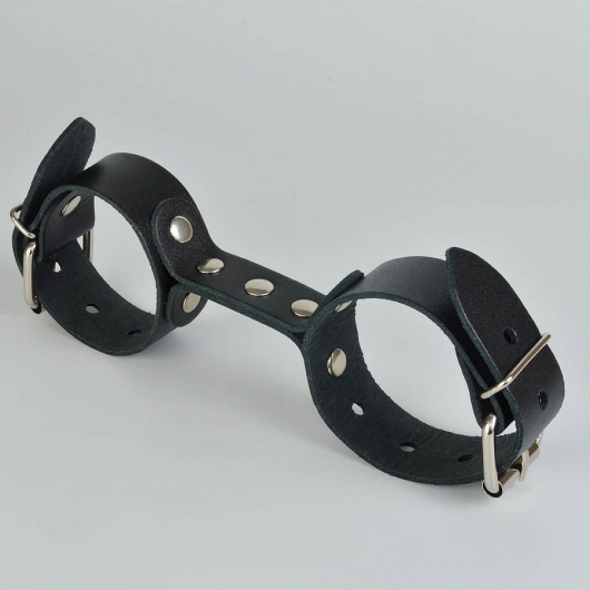 Черные кожаные наручники-фиксатор - Sitabella - купить с доставкой в Нальчике