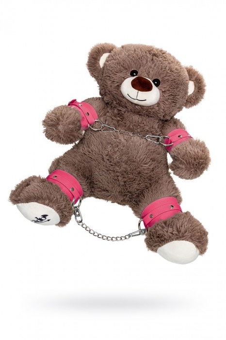 Бондажный набор: бурый мишка с розовыми оковами и наручниками - Pecado - купить с доставкой в Нальчике