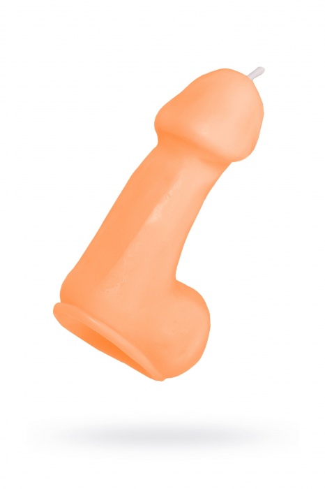 Оранжевая свеча в форме пениса - 47 гр. - Pecado - купить с доставкой в Нальчике