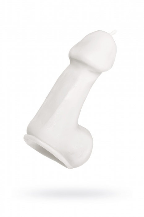 Белая свеча в форме пениса - 47 гр. - Pecado - купить с доставкой в Нальчике